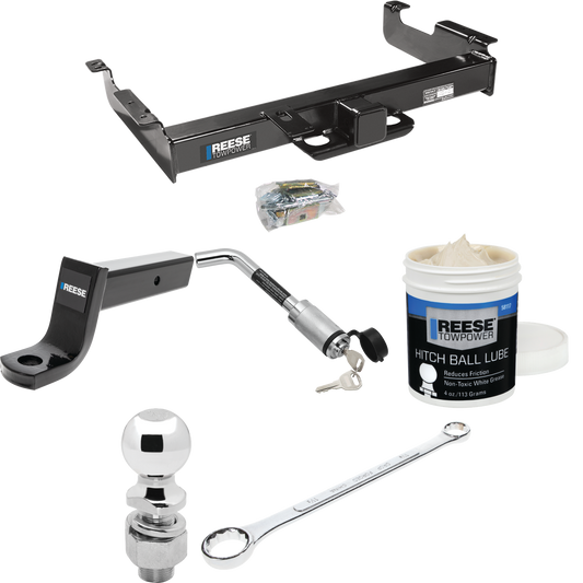 Fits 1996-2023 Chevrolet Express 3500 Trailer Hitch Tow PKG w/ Ball Mount w/ 5" Drop + Hitch Lock + 2-5/16" Ball + Ball Wrench + Ball Lube By Reese Towpower