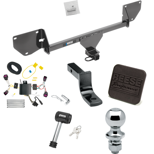 Fits 2016-2022 Chevrolet Spark Trailer Hitch Tow PKG w/ 4-Flat Wiring Harness + Draw-Bar + 1-7/8" Ball + Hitch Cover + Hitch Lock By Reese Towpower