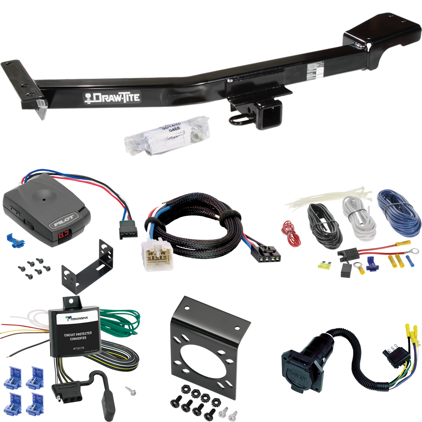 Fits 2003-2007 Lexus LX470 Trailer Hitch Tow PKG w/ Pro Series Pilot Brake Control + Plug & Play BC Adapter + 7-Way RV Wiring By Draw-Tite