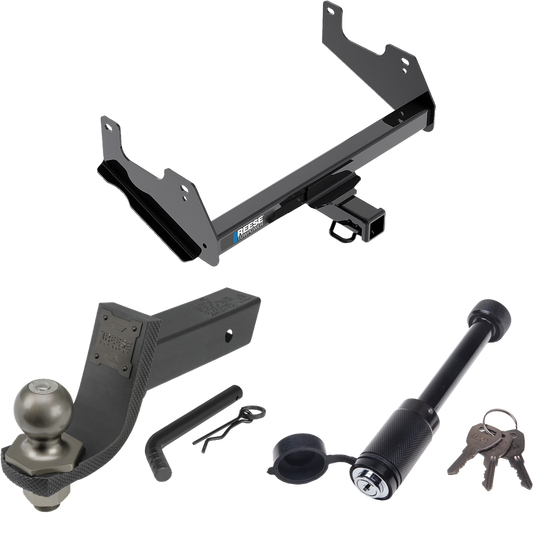 Fits 2015-2023 Ford F-150 Trailer Hitch Tow PKG + Interlock Tactical Starter Kit w/ 3-1/4" Drop & 2" Ball + Tactical Dogbone Lock By Reese Towpower