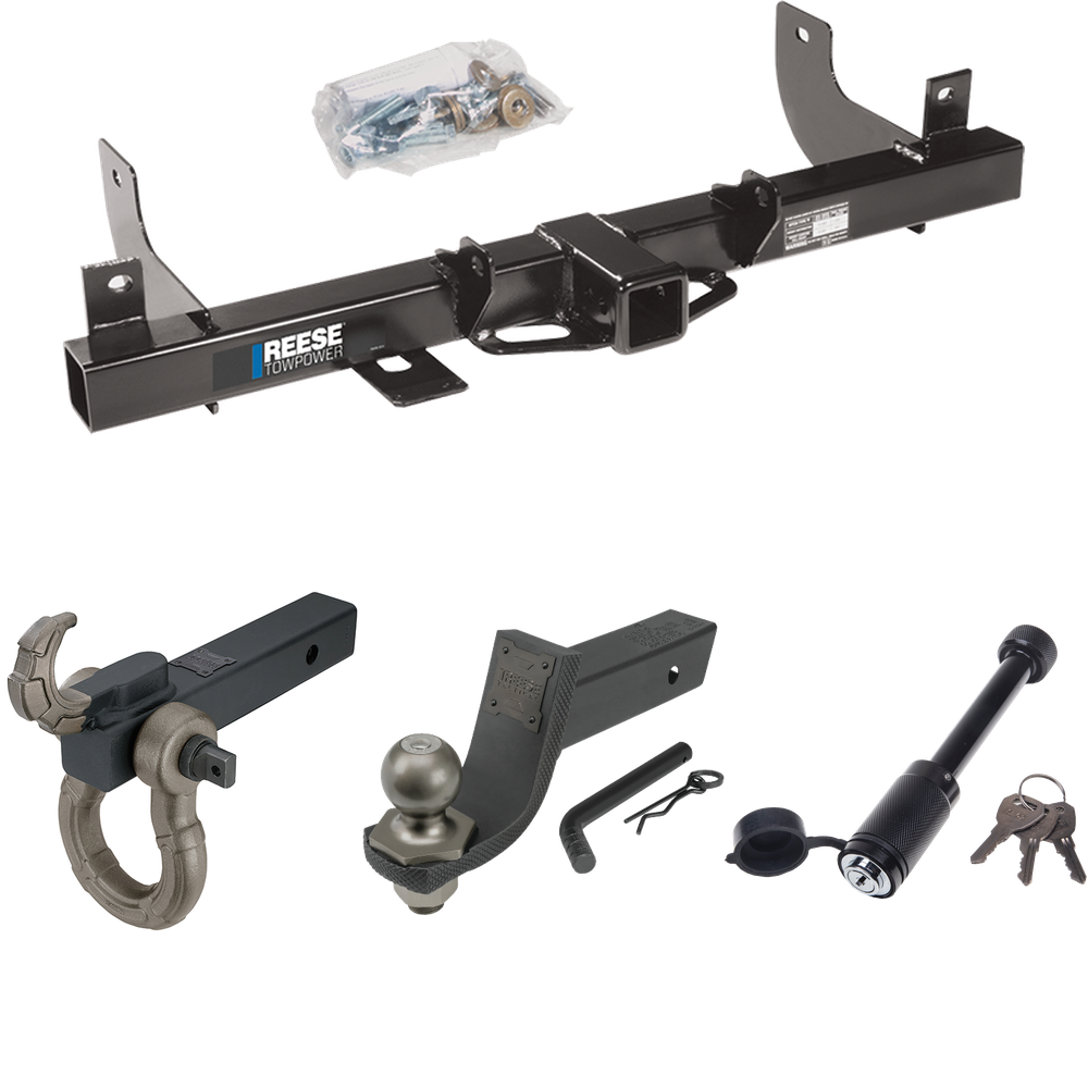 Fits 2006-2008 Ford F-150 Trailer Hitch Tow PKG + Interlock Tactical Starter Kit w/ 3-1/4" Drop & 2" Ball + Tactical Hook & Shackle Mount + Tactical Dogbone Lock By Reese Towpower