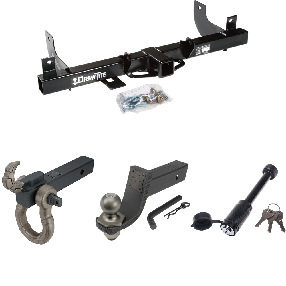 Fits 2006-2008 Lincoln Mark LT Trailer Hitch Tow PKG + Interlock Tactical Starter Kit w/ 3-1/4" Drop & 2" Ball + Tactical Hook & Shackle Mount + Tactical Dogbone Lock (For (Built After 8/2005) Models) By Draw-Tite