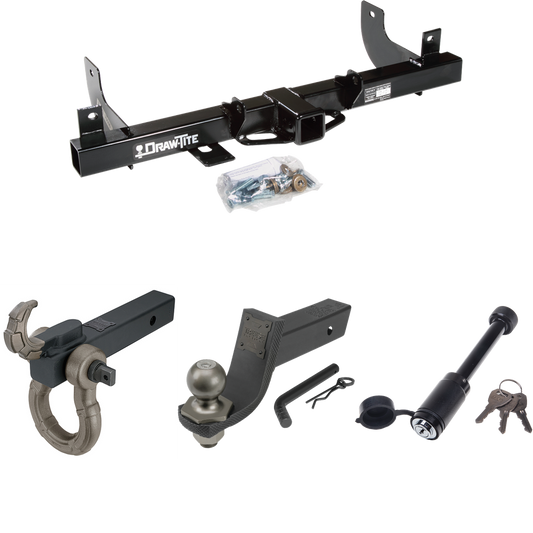 Fits 2006-2008 Lincoln Mark LT Trailer Hitch Tow PKG + Interlock Tactical Starter Kit w/ 3-1/4" Drop & 2" Ball + Tactical Hook & Shackle Mount + Tactical Dogbone Lock (For (Built After 8/2005) Models) By Draw-Tite