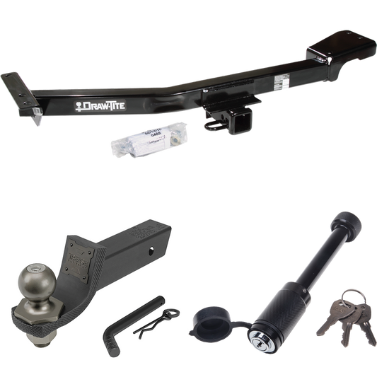 Se adapta al paquete de enganche de remolque Toyota Land Cruiser 1998-2007 + kit de inicio táctico de enclavamiento con caída de 2" y bola de 2" + bloqueo táctico de hueso de perro de Draw-Tite