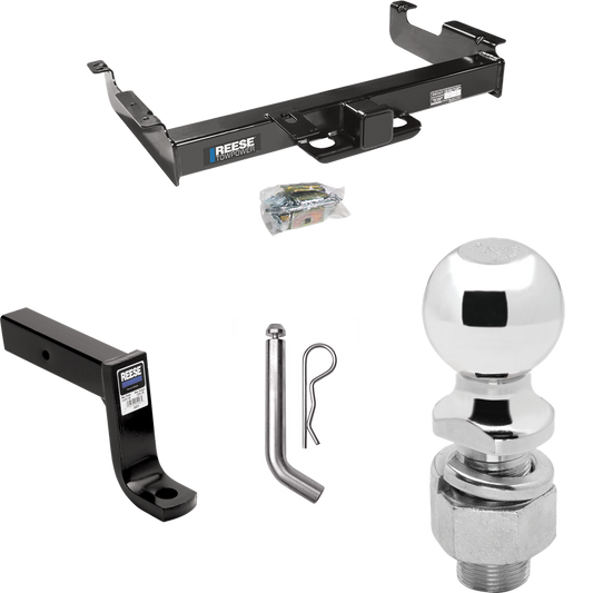 Fits 1996-2023 Chevrolet Express 2500 Trailer Hitch Tow PKG w/ Ball Mount w/ 7-3/4" Drop + Pin/Clip + 2-5/16" Ball By Reese Towpower