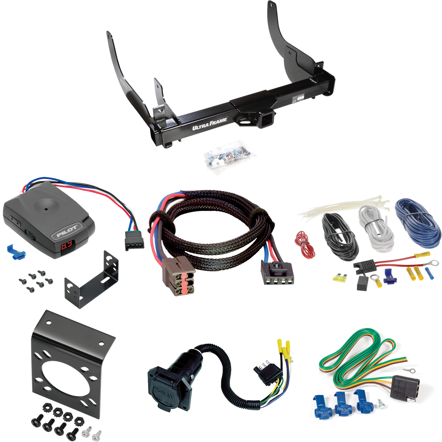 Fits 2006-2008 Ford F-150 Trailer Hitch Tow PKG w/ Pro Series Pilot Brake Control + Plug & Play BC Adapter + 7-Way RV Wiring By Draw-Tite