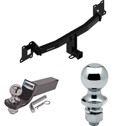 Fits 2020-2021 Land Rover Range Rover Evoque Trailer Hitch Tow PKG w/ Starter Kit Ball Mount w/ 2" Drop & 2" Ball + 1-7/8" Ball By Draw-Tite