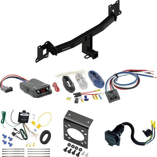 Se adapta al paquete de enganche de remolque Land Rover Range Rover Evoque 2020-2021 con control de freno Tekonsha Brakeman IV + adaptador de cableado BC genérico + cableado RV de 7 vías de Draw-Tite