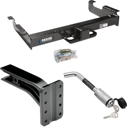 Fits 1996-2023 GMC Savana 3500 Trailer Hitch Tow PKG w/ Pintle Hook Mounting Plate + Hitch Lock By Reese Towpower