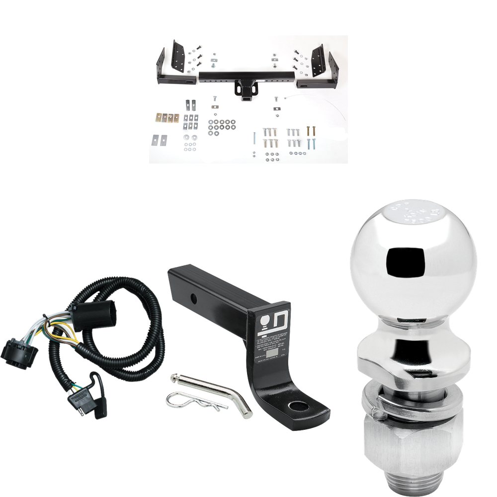 Se adapta al paquete de enganche de remolque Chevrolet Tahoe 2000-2006 con cableado plano de 4 + soporte de bola con caída de 4" + bola de 2" (para modelos con señales de giro ámbar) de Reese Towpower