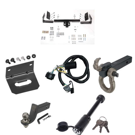 Fits 2000-2006 Chevrolet Tahoe Trailer Hitch Tow PKG w/ 4-Flat Wiring + Interlock Tactical Starter Kit w/ 3-1/4" Drop & 2" Ball + Tactical Hook & Shackle Mount + Tactical Dogbone Lock + Wiring Bracket (For w/Amber Turn Signals Models) By Reese Towpow