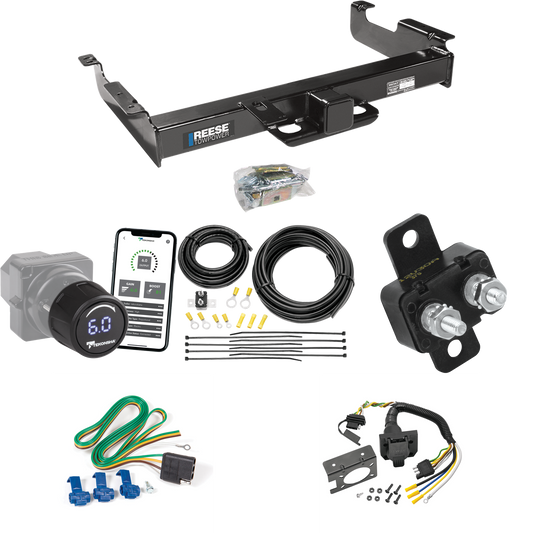 Fits 1996-1999 Chevrolet Express 3500 Trailer Hitch Tow PKG w/ Tekonsha Prodigy iD Bluetooth Wireless Brake Control + 7-Way RV Wiring By Reese Towpower