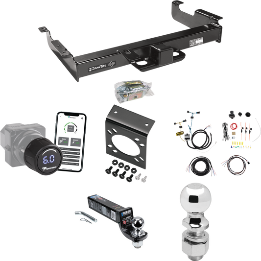 Fits 2003-2023 Chevrolet Express 2500 Trailer Hitch Tow PKG w/ Tekonsha Prodigy iD Bluetooth Wireless Brake Control + 7-Way RV Wiring + 2" & 2-5/16" Ball & Drop Mount By Draw-Tite