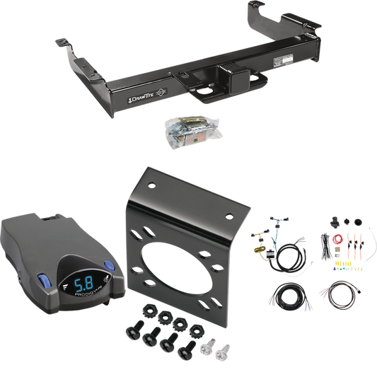 Fits 2003-2023 Chevrolet Express 2500 Trailer Hitch Tow PKG w/ Tekonsha Prodigy P2 Brake Control + 7-Way RV Wiring By Draw-Tite