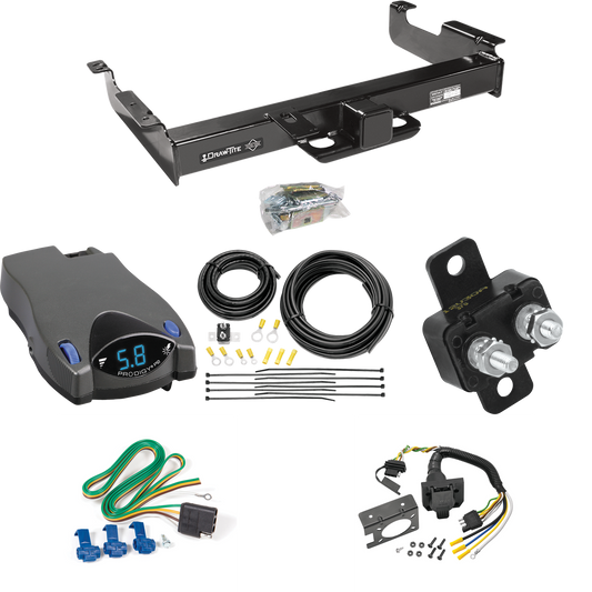 Fits 1996-1999 Chevrolet Express 3500 Trailer Hitch Tow PKG w/ Tekonsha Prodigy P2 Brake Control + 7-Way RV Wiring By Draw-Tite