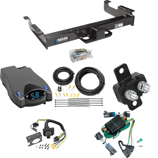 Se adapta al paquete de enganche de remolque GMC Savana 2500 2000-2002 con control de freno Tekonsha Prodigy P2 + cableado RV de 7 vías de Reese Towpower