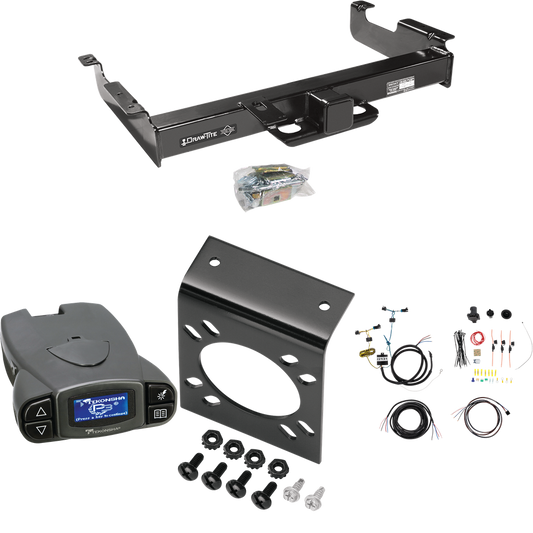 Se adapta al paquete de enganche de remolque Chevrolet Express 3500 2003-2023 con control de freno Tekonsha Prodigy P3 + cableado RV de 7 vías de Draw-Tite