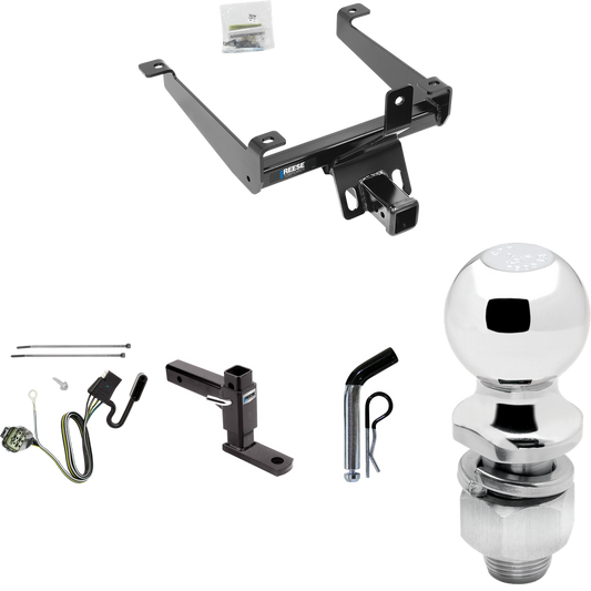 Fits 2015-2021 Land Rover Range Rover Sport Trailer Hitch Tow PKG w/ 4-Flat Wiring + Adjustable Drop Rise Ball Mount + Pin/Clip + 2" Ball By Reese Towpower