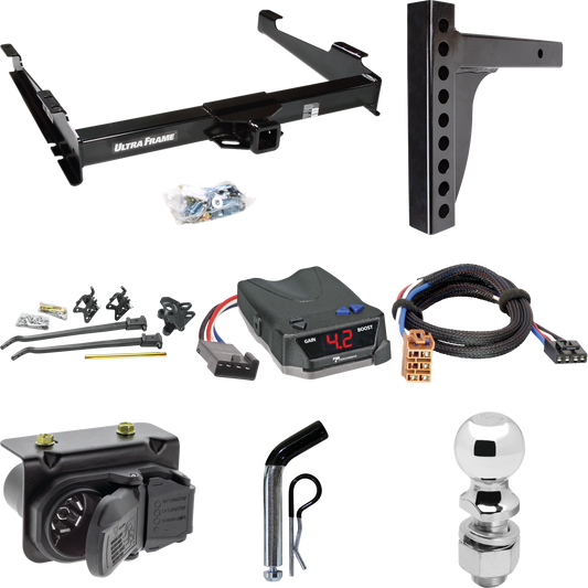 Fits 2001-2002 GMC Yukon XL 1500 Denali Trailer Hitch Tow PKG w/ 12K Trunnion Bar Weight Distribution Hitch + Pin/Clip + 2-5/16" Ball + Tekonsha BRAKE-EVN Brake Control + Plug & Play BC Adapter + 7-Way RV Wiring By Draw-Tite