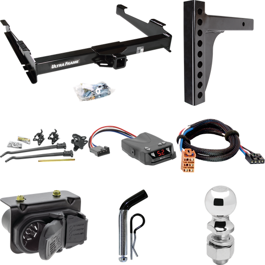 Fits 2003-2006 GMC Yukon XL 2500 Trailer Hitch Tow PKG w/ 12K Trunnion Bar Weight Distribution Hitch + Pin/Clip + 2-5/16" Ball + Tekonsha Brakeman IV Brake Control + Plug & Play BC Adapter + 7-Way RV Wiring By Draw-Tite