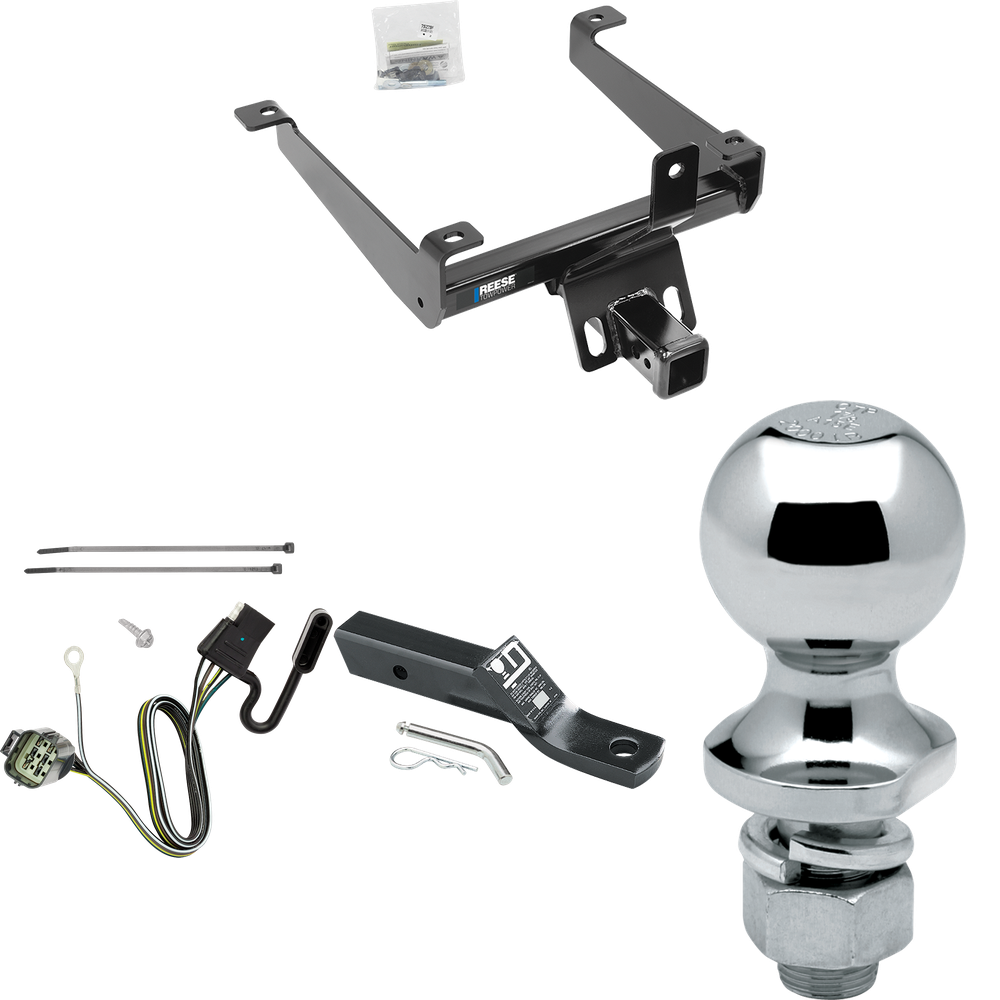 Fits 2015-2021 Land Rover Range Rover Sport Trailer Hitch Tow PKG w/ 4-Flat Wiring + Ball Mount w/ 2" Drop + 1-7/8" Ball By Reese Towpower