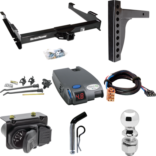 Fits 2003-2006 GMC Yukon XL 1500 Trailer Hitch Tow PKG w/ 12K Trunnion Bar Weight Distribution Hitch + Pin/Clip + 2-5/16" Ball + Tekonsha Primus IQ Brake Control + Plug & Play BC Adapter + 7-Way RV Wiring By Draw-Tite