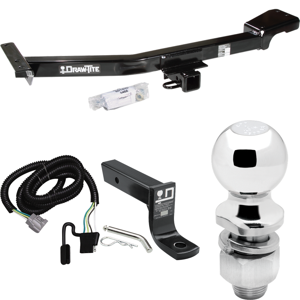 Fits 1998-2007 Lexus LX470 Trailer Hitch Tow PKG w/ 4-Flat Wiring + Ball Mount w/ 4" Drop + 2" Ball By Draw-Tite