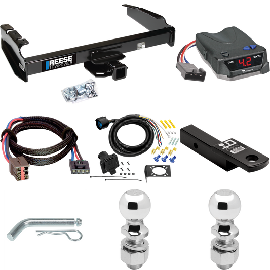 Fits 1997-1997 Ford F-250 HD Trailer Hitch Tow PKG w/ Tekonsha BRAKE-EVN Brake Control + Plug & Play BC Adapter + 7-Way RV Wiring + 2" & 2-5/16" Ball & Drop Mount By Reese Towpower