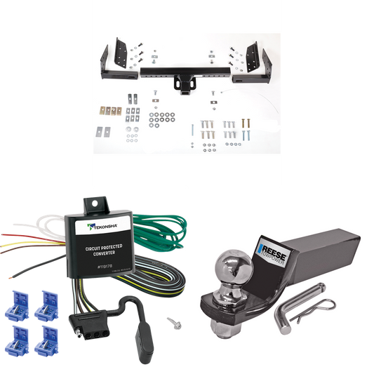 Fits 2002-2007 Jeep Liberty Trailer Hitch Tow PKG w/ 4-Flat Wiring + Starter Kit Ball Mount w/ 2" Drop & 2" Ball By Reese Towpower