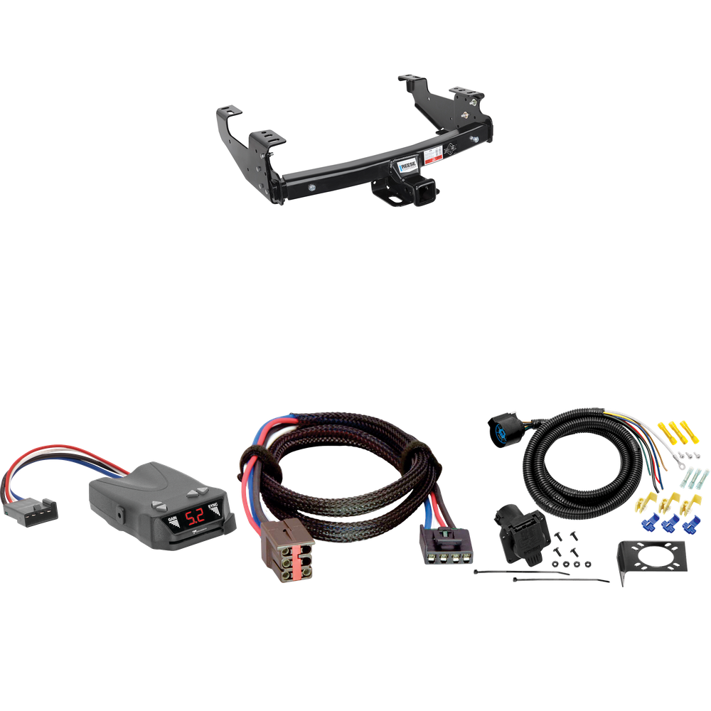 Fits 1994-1996 Ford F-350 Trailer Hitch Tow PKG w/ Tekonsha Brakeman IV Brake Control + Plug & Play BC Adapter + 7-Way RV Wiring By Reese Towpower