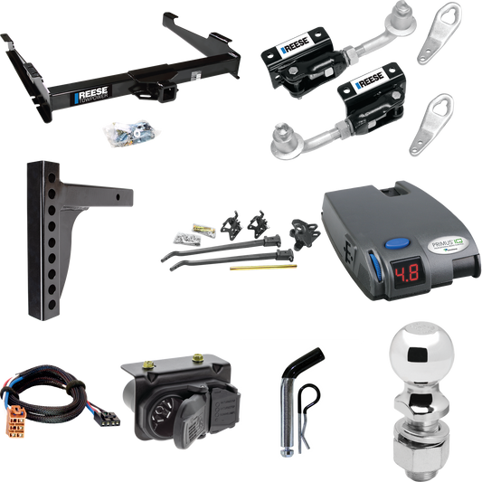 Fits 2003-2006 Chevrolet Suburban 2500 Trailer Hitch Tow PKG w/ 12K Trunnion Bar Weight Distribution Hitch + Pin/Clip + Dual Cam Sway Control + 2-5/16" Ball + Tekonsha Primus IQ Brake Control + Plug & Play BC Adapter + 7-Way RV Wiring (For w/Amber Tu