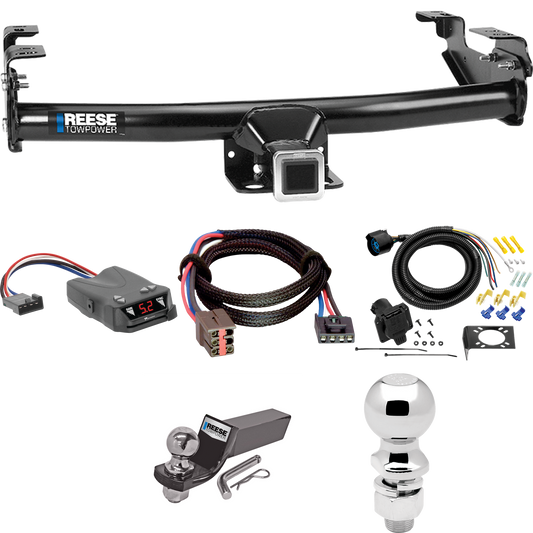 Fits 1997-1997 Ford F-250 HD Trailer Hitch Tow PKG w/ Tekonsha Brakeman IV Brake Control + Plug & Play BC Adapter + 7-Way RV Wiring + 2" & 2-5/16" Ball & Drop Mount By Reese Towpower