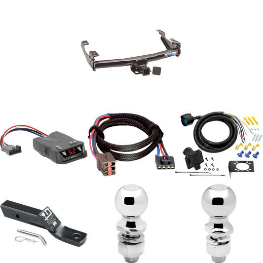 Fits 1994-1996 Ford F-150 Trailer Hitch Tow PKG w/ Tekonsha Brakeman IV Brake Control + Plug & Play BC Adapter + 7-Way RV Wiring + 2" & 2-5/16" Ball & Drop Mount By Reese Towpower