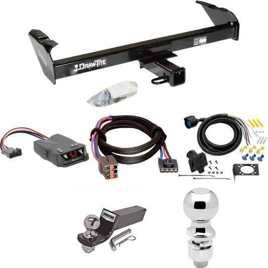 Fits 1997-1997 Ford F-350 Trailer Hitch Tow PKG w/ Tekonsha Brakeman IV Brake Control + Plug & Play BC Adapter + 7-Way RV Wiring + 2" & 2-5/16" Ball & Drop Mount (For Heavy Duty Models) By Draw-Tite