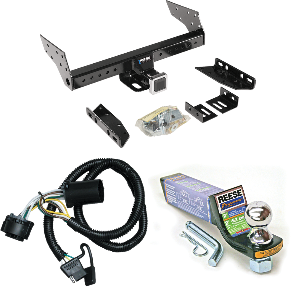 Fits 2000-2006 Chevrolet Suburban 1500 Trailer Hitch Tow PKG w/ 4-Flat Wiring + Starter Kit Ball Mount w/ 2" Drop & 1-7/8" Ball (For w/Amber Turn Signals Models) By Reese Towpower