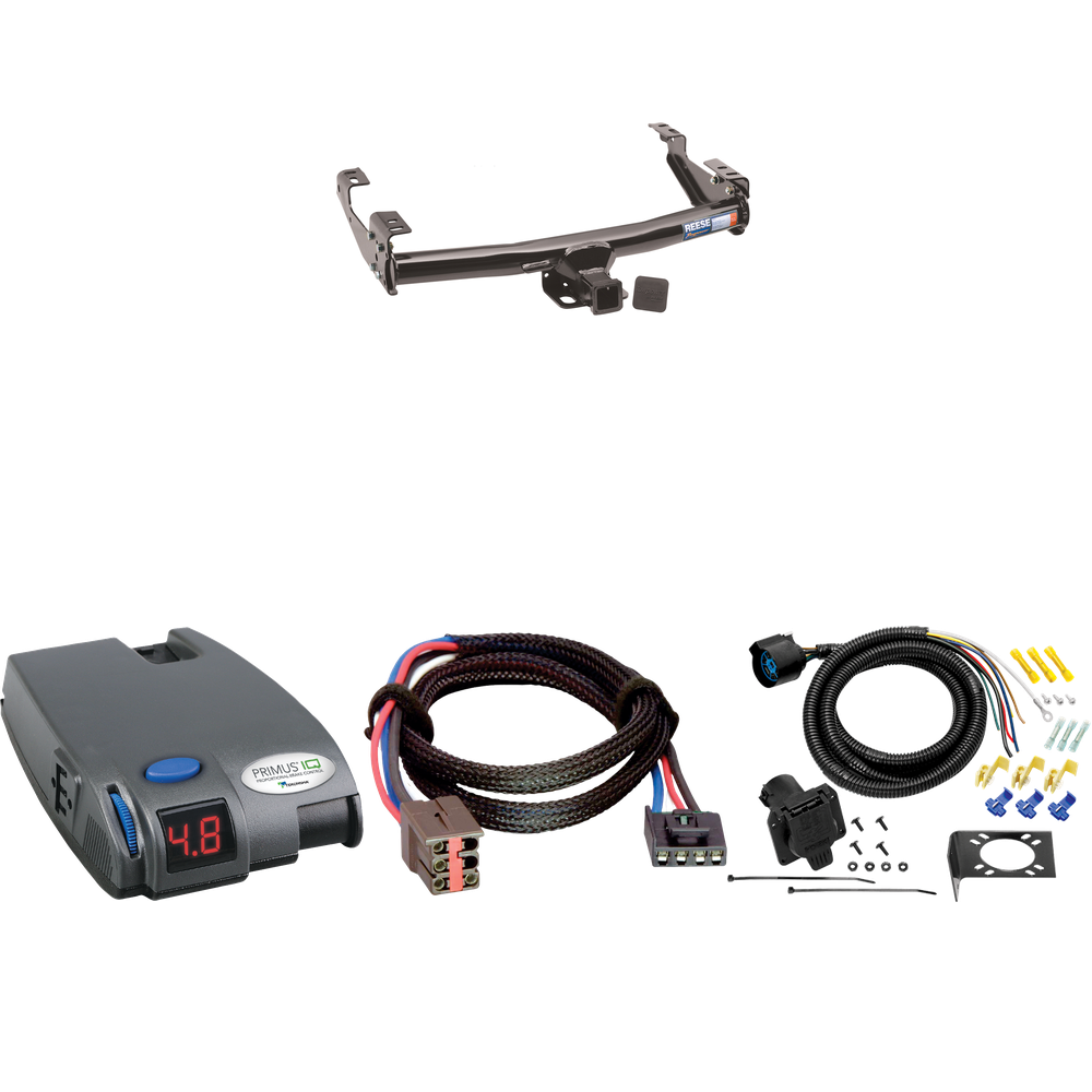 Fits 1997-1997 Ford F-250 HD Trailer Hitch Tow PKG w/ Tekonsha Primus IQ Brake Control + Plug & Play BC Adapter + 7-Way RV Wiring By Reese Towpower