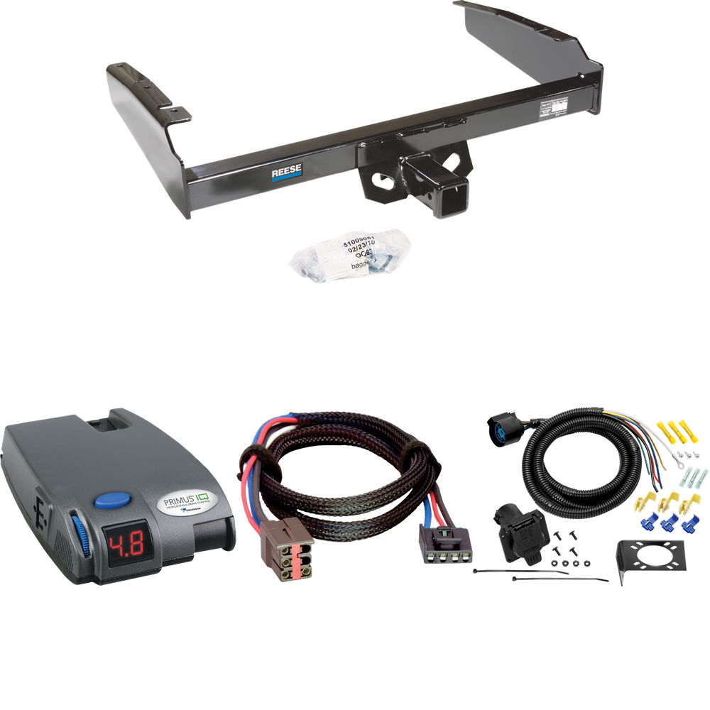 Fits 1994-1996 Ford F-250 Trailer Hitch Tow PKG w/ Tekonsha Primus IQ Brake Control + Plug & Play BC Adapter + 7-Way RV Wiring By Reese Towpower