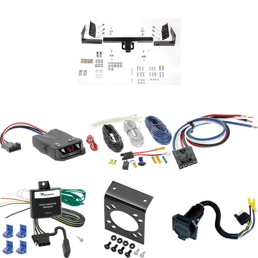 Fits 2002-2007 Jeep Liberty Trailer Hitch Tow PKG w/ Tekonsha Brakeman IV Brake Control + Generic BC Wiring Adapter + 7-Way RV Wiring By Reese Towpower