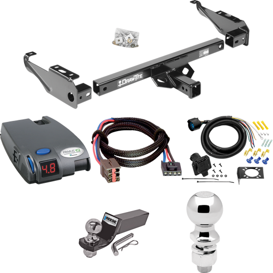 Fits 1994-1996 Ford F-250 Trailer Hitch Tow PKG w/ Tekonsha Primus IQ Brake Control + Plug & Play BC Adapter + 7-Way RV Wiring + 2" & 2-5/16" Ball & Drop Mount By Draw-Tite