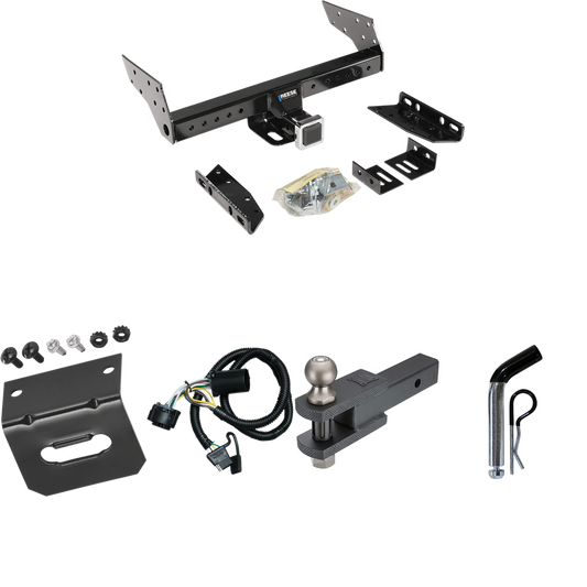 Fits 2000-2006 Chevrolet Suburban 2500 Trailer Hitch Tow PKG w/ 4-Flat Wiring Harness + Clevis Hitch Ball Mount w/ 2" Ball + Pin/Clip + Wiring Bracket (For w/Amber Turn Signals Models) By Reese Towpower