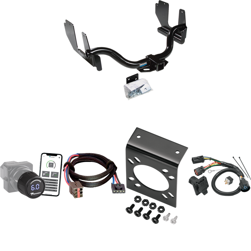 Fits 2006-2006 Lincoln Mark LT Trailer Hitch Tow PKG w/ Tekonsha Prodigy iD Bluetooth Wireless Brake Control + Plug & Play BC Adapter + 7-Way RV Wiring (For (Built Before 8/2005) Models) By Reese Towpower