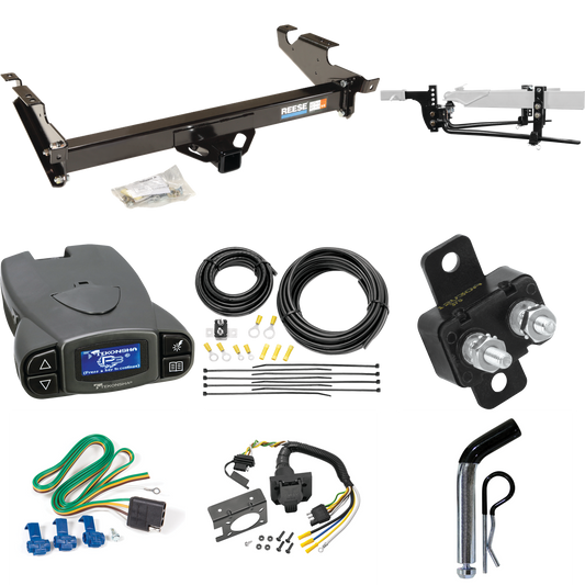 Fits 1978-1995 Chevrolet G30 Trailer Hitch Tow PKG w/ 11.5K Round Bar Weight Distribution Hitch w/ 2-5/16" Ball + Pin/Clip + Tekonsha Prodigy P3 Brake Control + 7-Way RV Wiring By Reese Towpower