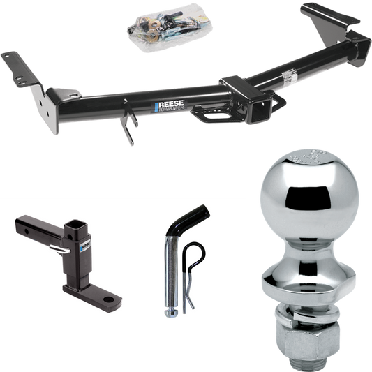 Fits 2003-2009 Toyota 4Runner Trailer Hitch Tow PKG w/ Adjustable Drop Rise Ball Mount + Pin/Clip + 1-7/8" Ball By Reese Towpower