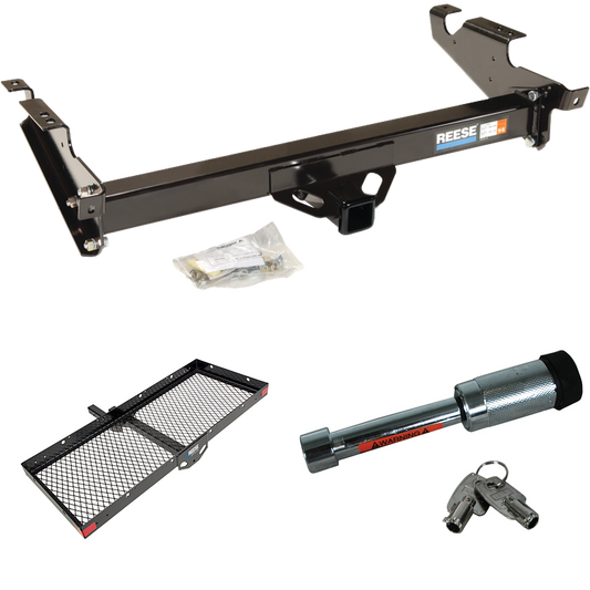 Fits 1979-1995 GMC G3500 Trailer Hitch Tow PKG w/ 48" x 20" Cargo Carrier + Hitch Lock By Reese Towpower