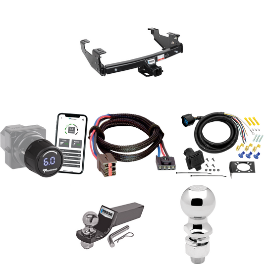 Fits 1997-1997 Ford F-350 Trailer Hitch Tow PKG w/ Tekonsha Prodigy iD Bluetooth Wireless Brake Control + Plug & Play BC Adapter + 7-Way RV Wiring + 2" & 2-5/16" Ball & Drop Mount (For Heavy Duty Models) By Reese Towpower