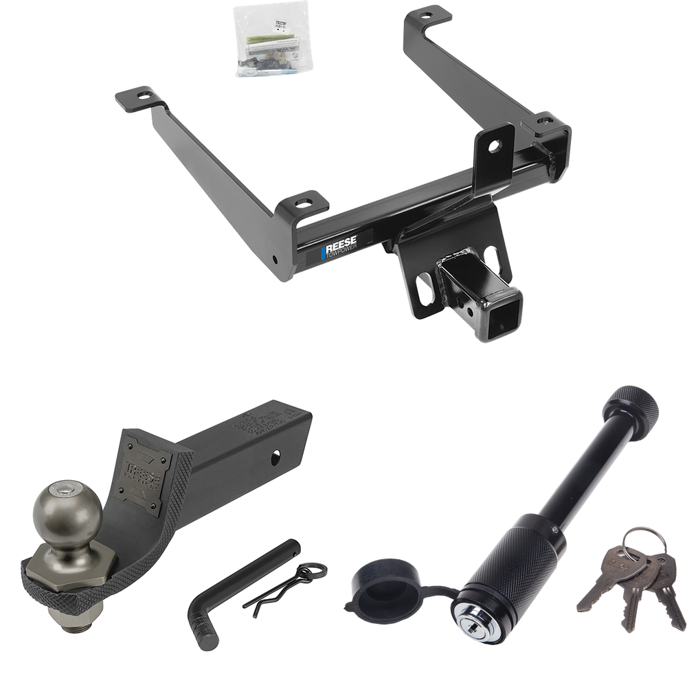 Fits 2015-2021 Land Rover Range Rover Sport Trailer Hitch Tow PKG + Interlock Tactical Starter Kit w/ 2" Drop & 2" Ball + Tactical Dogbone Lock By Reese Towpower