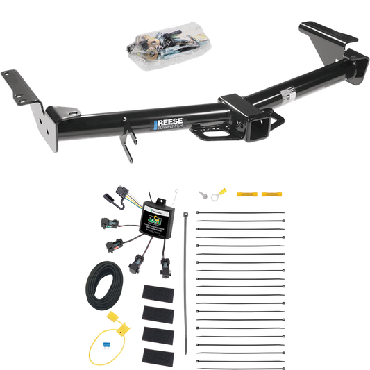 Fits 2007-2009 Toyota 4Runner Trailer Hitch Tow PKG w/ 4-Flat Zero Contact "No Splice" Wiring Harness By Reese Towpower