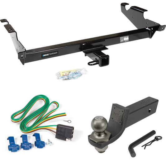 Fits 1996-1996 Chevrolet G30 Trailer Hitch Tow PKG w/ 4-Flat Wiring + Interlock Tactical Starter Kit w/ 2" Drop & 2" Ball (For Classic & Sport w/Lo-Mount Taillights Models) By Reese Towpower