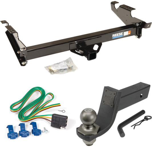 Fits 1978-1995 Chevrolet G30 Trailer Hitch Tow PKG w/ 4-Flat Wiring + Interlock Tactical Starter Kit w/ 3-1/4" Drop & 2" Ball By Reese Towpower