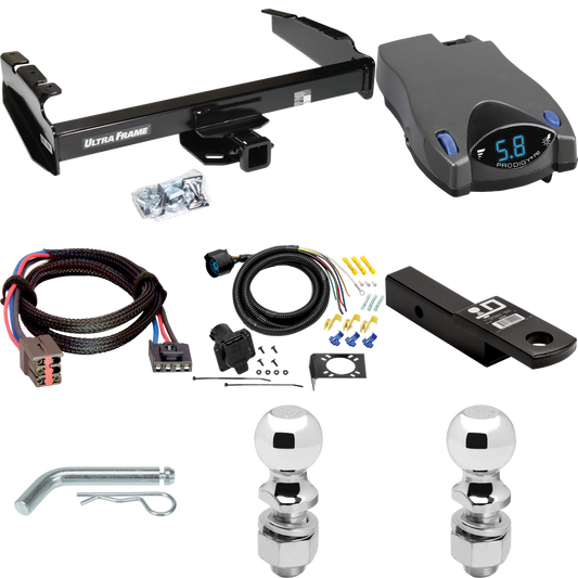 Fits 1994-1996 Ford F-150 Trailer Hitch Tow PKG w/ Tekonsha Prodigy P2 Brake Control + Plug & Play BC Adapter + 7-Way RV Wiring + 2" & 2-5/16" Ball & Drop Mount By Draw-Tite